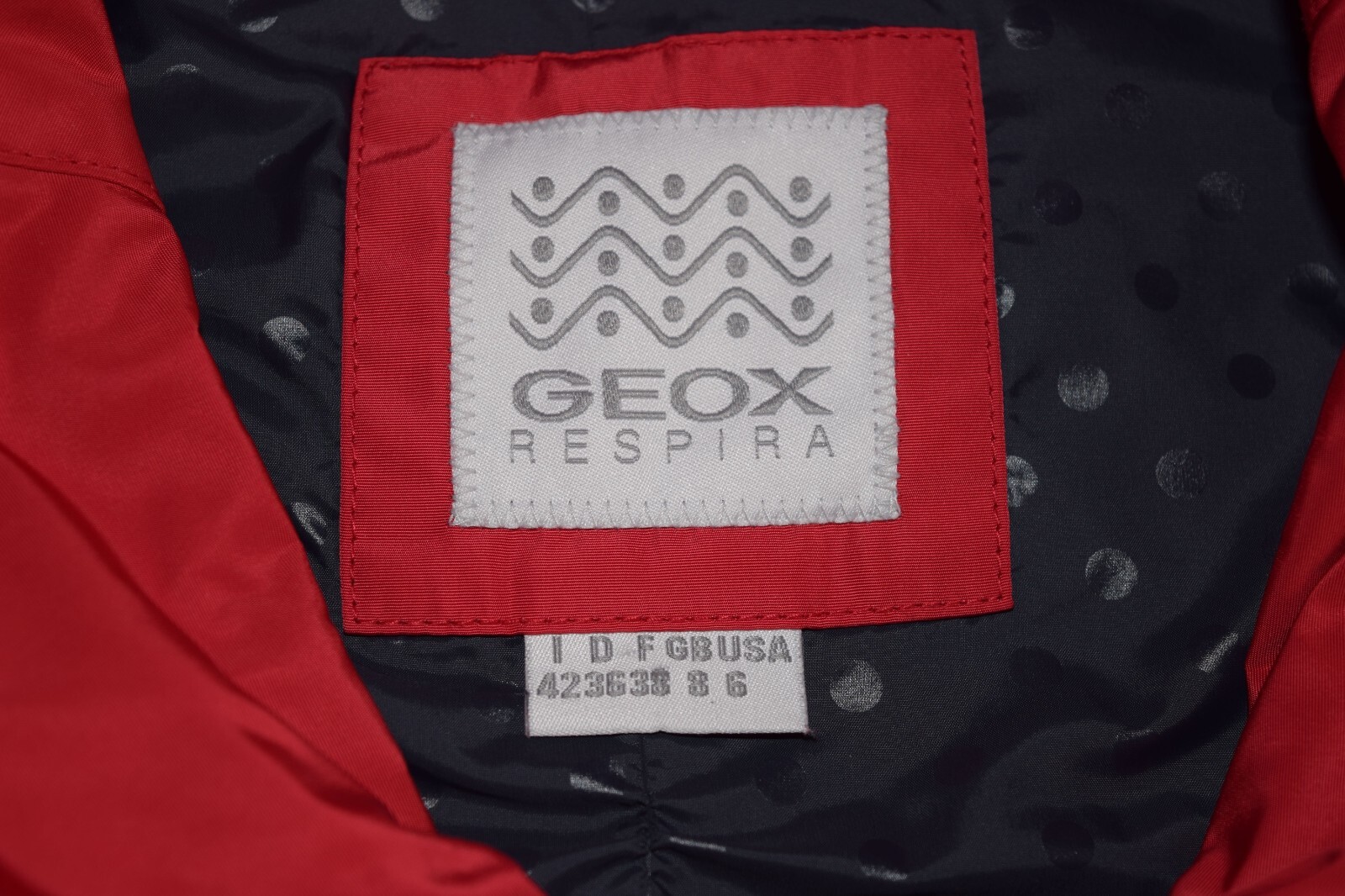 GEOX Respira Breathing System Red Full Zip Collared Lined Belted Jacket Size 6 image 7
