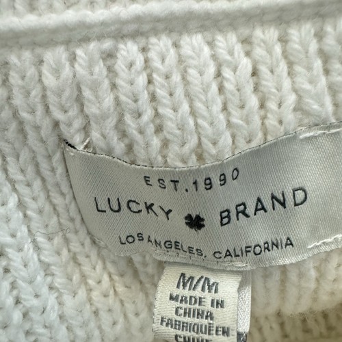 Lucky Brand Women’s Oversized Sweater Size M Drop-Shoulder Slit Hem New - Picture 7 of 10
