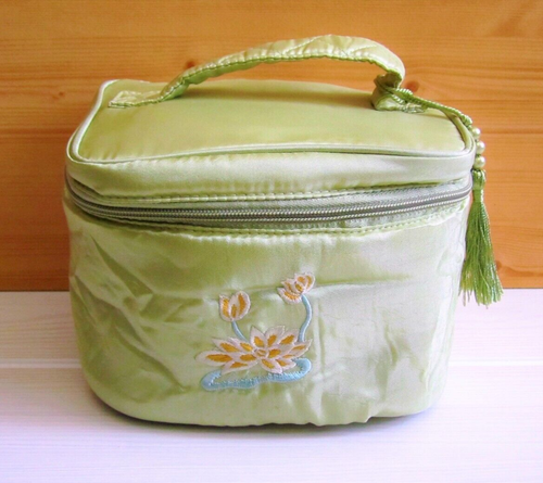 Trouss De Maquillage Vintage Françoise Saget - Style Chinois, Tissu Bordeaux, Occasion En Très Bon état