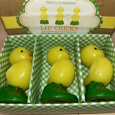 Vintage Two s Company Lil  Chicks Set of 3 Chick Candles In Box
