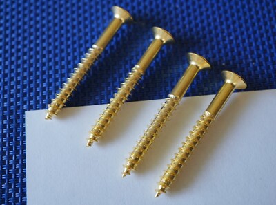 : no name: 4 NEW Neckplate - Screws  Gold -colored