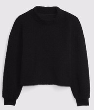 Gap Lightweight Sweater Girl's Medium Black Fleece Long Sleeve Stretch New