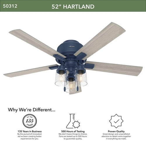 52" Indigo Blue Indoor Chandelier LED Ceiling Fan Clear Seeded Glass Shade - Picture 5 of 15