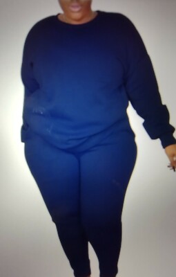 Navy Blue 2 pc women jogger set