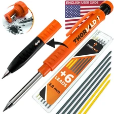 THORVALD New 2-in-1 Carpenter Pencils with Finger Grip for Carpenter (Incl. 7...