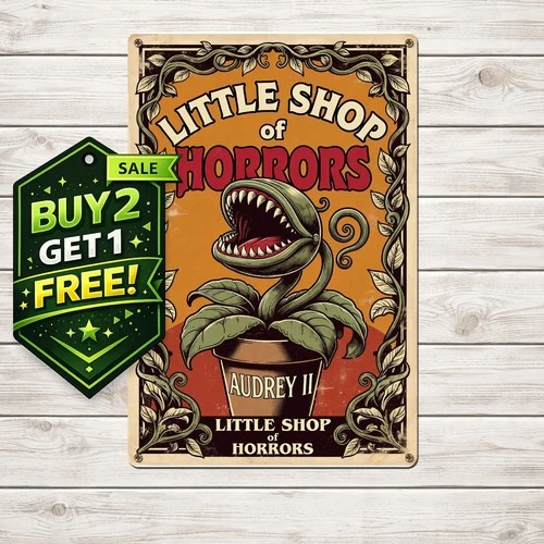 Little Shop of Horrors Movie Theme 8x12 Vintage Tin Metal Sign