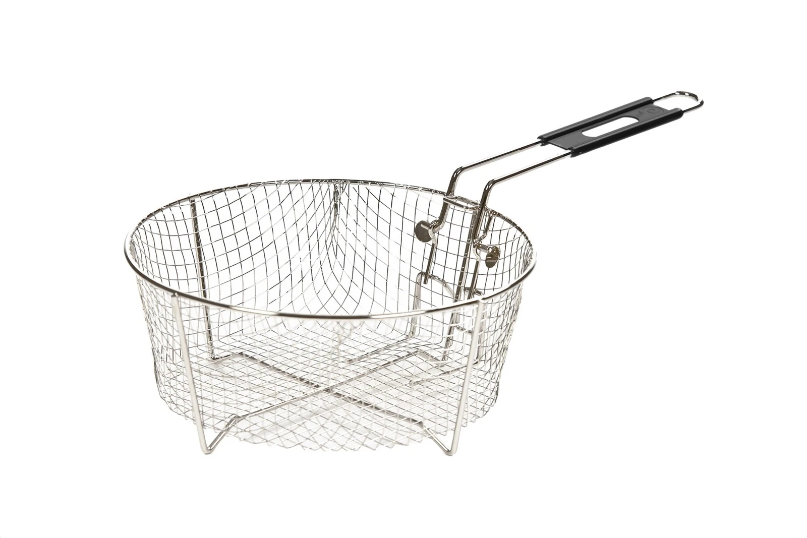 10.25 Inch Deep Fry Basket For Lodge Dutch Ovens Nickel Plated Steel Black Ha...