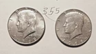 KENNEDY HALF DOLLAR,  40%  SILVER, 1966-P,  1968-D,---355