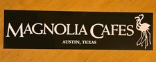 Vintage Magnolia Cafes Bumper Sticker. Austin, Texas