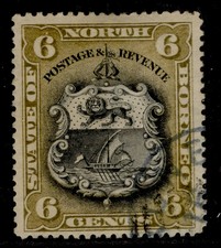 NORTH BORNEO QV SG73, 6c black & bistre-brown, FINE USED. Cat &pound;75.