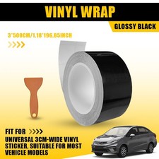 Black Gloss De-chroming Delete Tape Wrapping Vinyl Trim  5m x  30mm Universal UK