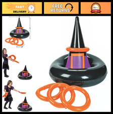 Inflatable Witch Hat Ring Toss Game - Halloween Party Fun - 5 Colorful Pieces