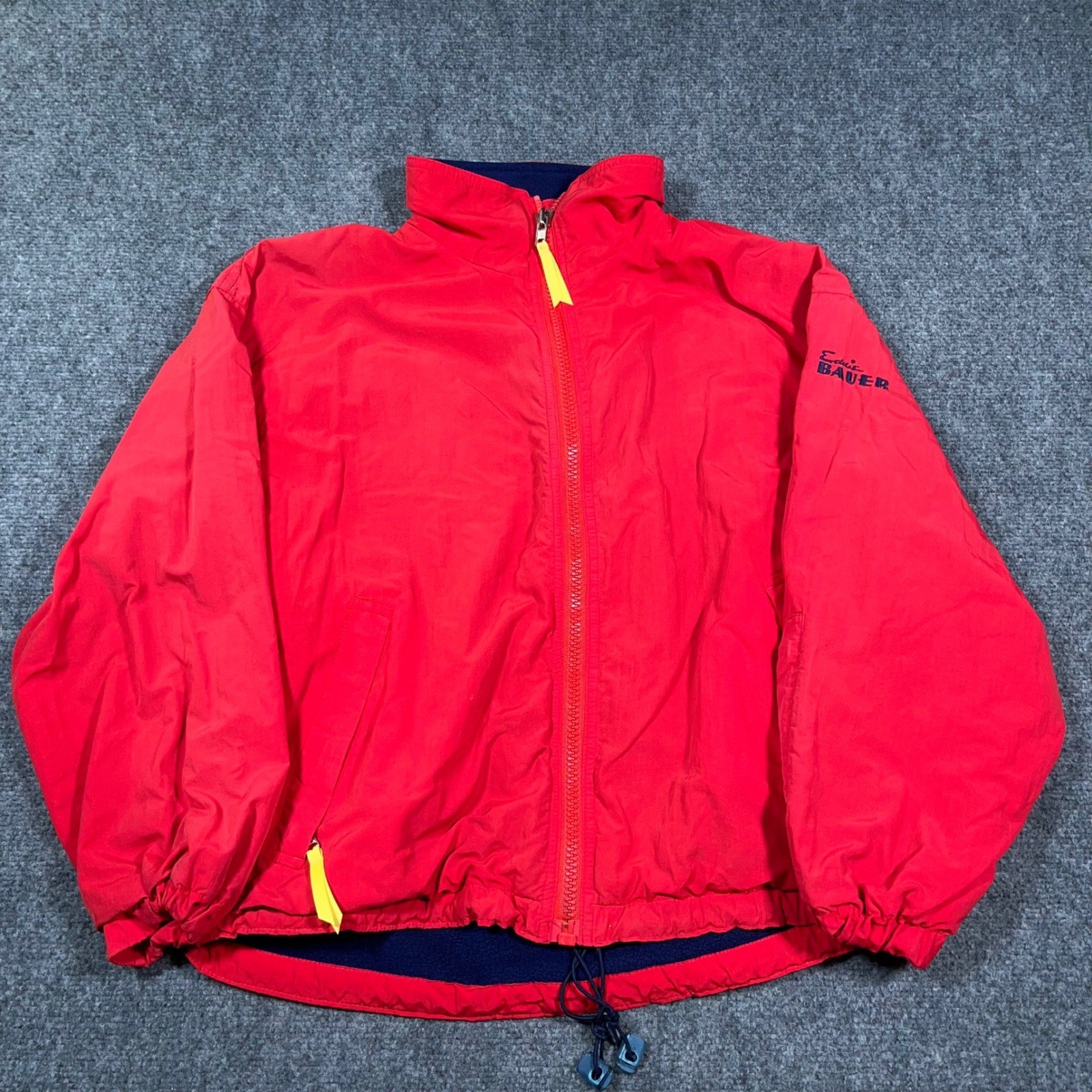 Eddie Bauer Vintage Fleece Lined Nylon Jacket Womens S Made in USA Gorpcore Red