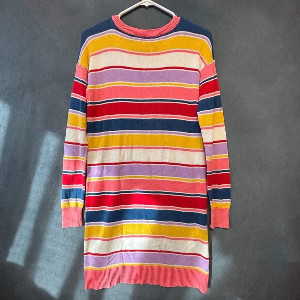 Vestido Suéter GAP Niños Rayas XXL Colorido Tejido Arco Iris Rayas Boho Cottage Foto 2 de 4