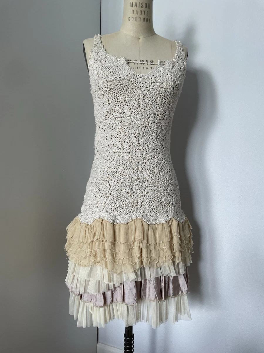 crochet dress free people Free People Crochet Lace Mini Dress – White Chocolate Couture