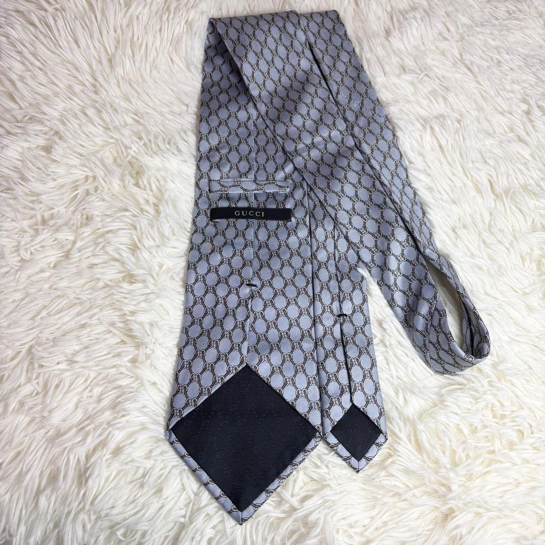 Gucci Necktie Tie 100% Silk All-over GG Pattern 3.7 inches From Japan thumbnail 19