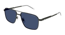 NEW MONTBLANC MB0278S 003 GUNMETAL/BLUE AUTHENTIC SUNGLASSES 56-16-145