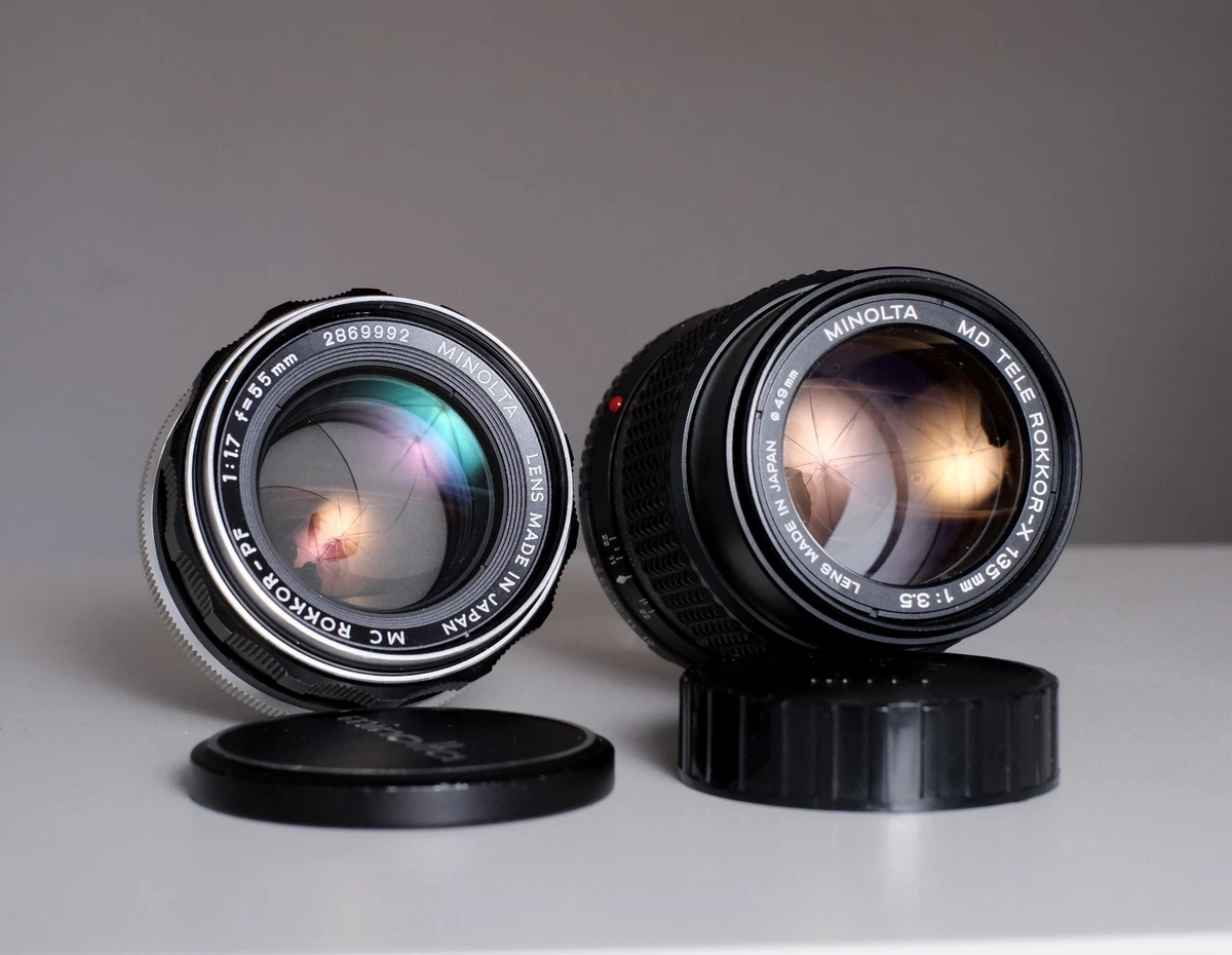 Minolta Rokkor PF 55mm Focal Camera Lenses f/1.7 Maximum Aperture