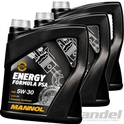 3x4L MANNOL NRG FORMULA PSA 5W30 MOTORÖL passend für PSA B71 2290 ACEA C2 API SN