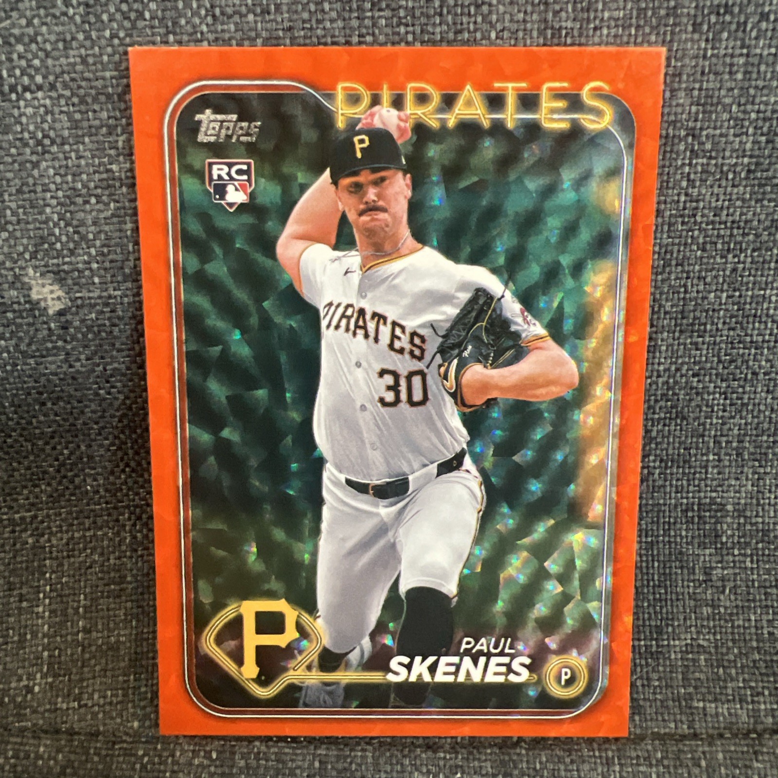 2024 Topps Update Series - Paul Skenes #US100 Orange Crackle Foilboard /299 (RC)