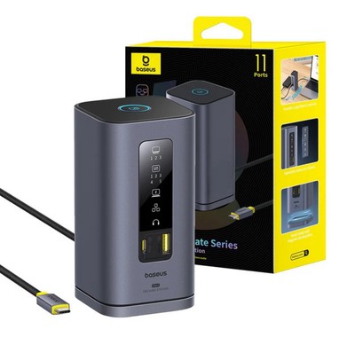 Baseus Docking Station, Spacemate(Win) 11 in 1, Triple Display, 4K HDMI and DP