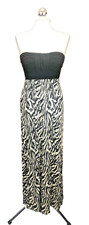 New Look Black & White Animal Print Jersey Strapless Maxi Dress Size 10 Summer