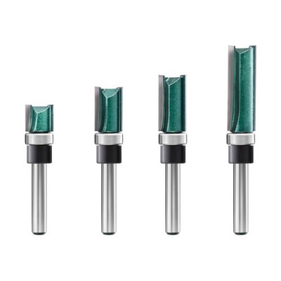 Pattern Flush Trim Router Bits Set 1/4 Shank, Bottom Bearing, Durable & Sharp