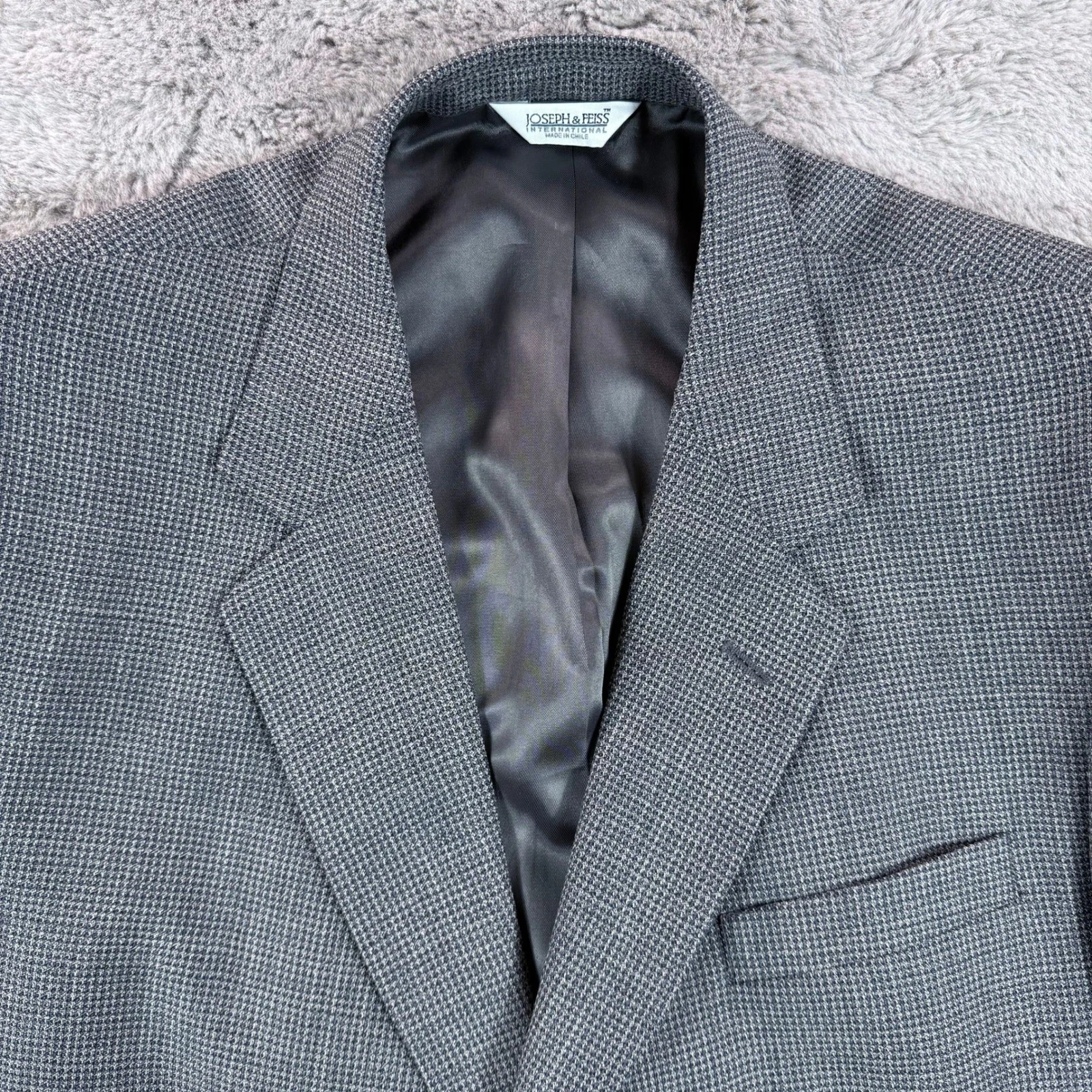 Joseph & Feiss International Men's Gray Patterned Blazer Jacket Size 46R Wool
