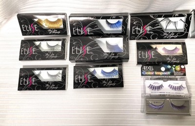 Variety Pack 12 Elise Faux Colored Eyelashes and (2) of Ardell Colored Lashes