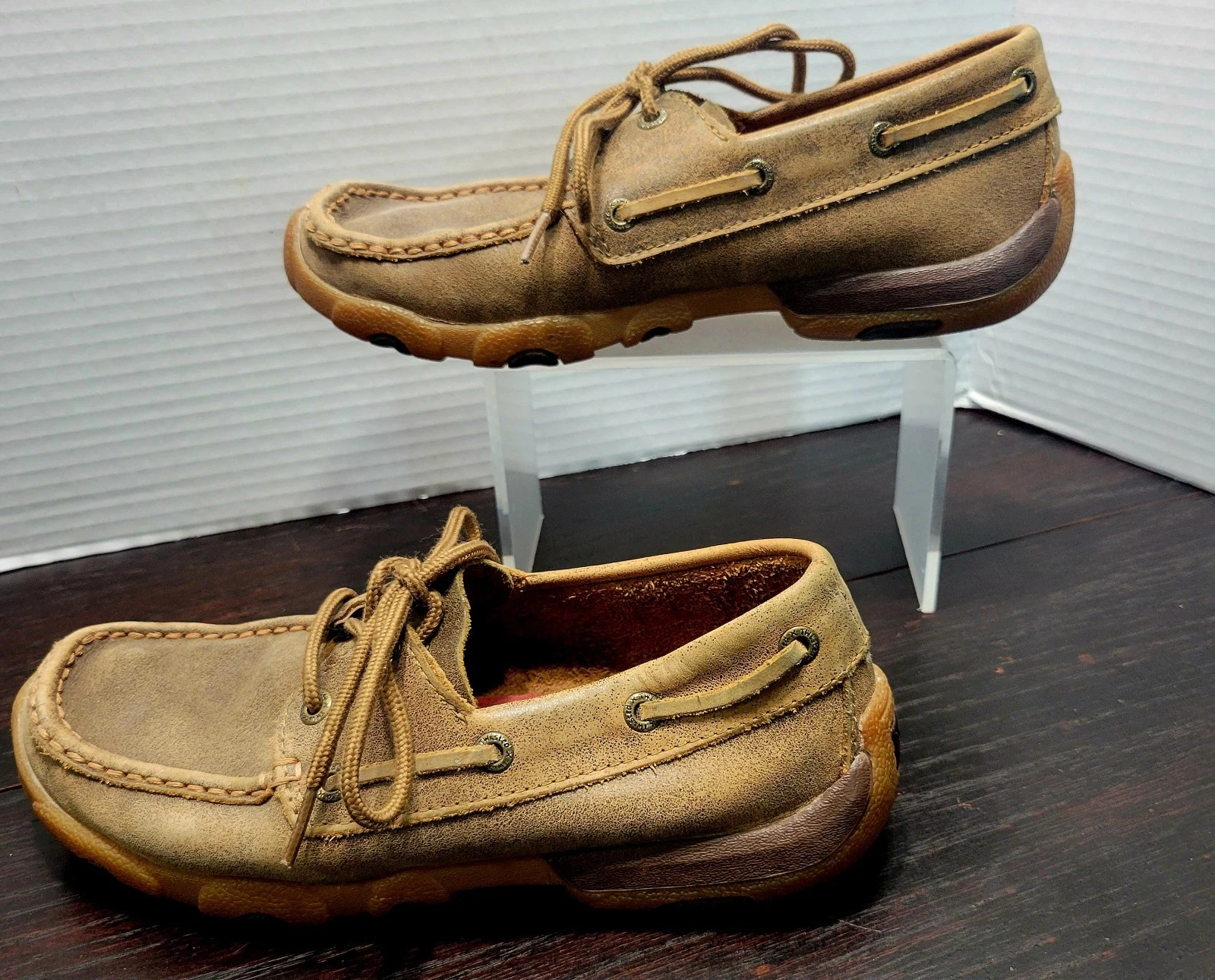 Twisted X Women's Brown Leather Driving Shoes Mocs Size 5.5