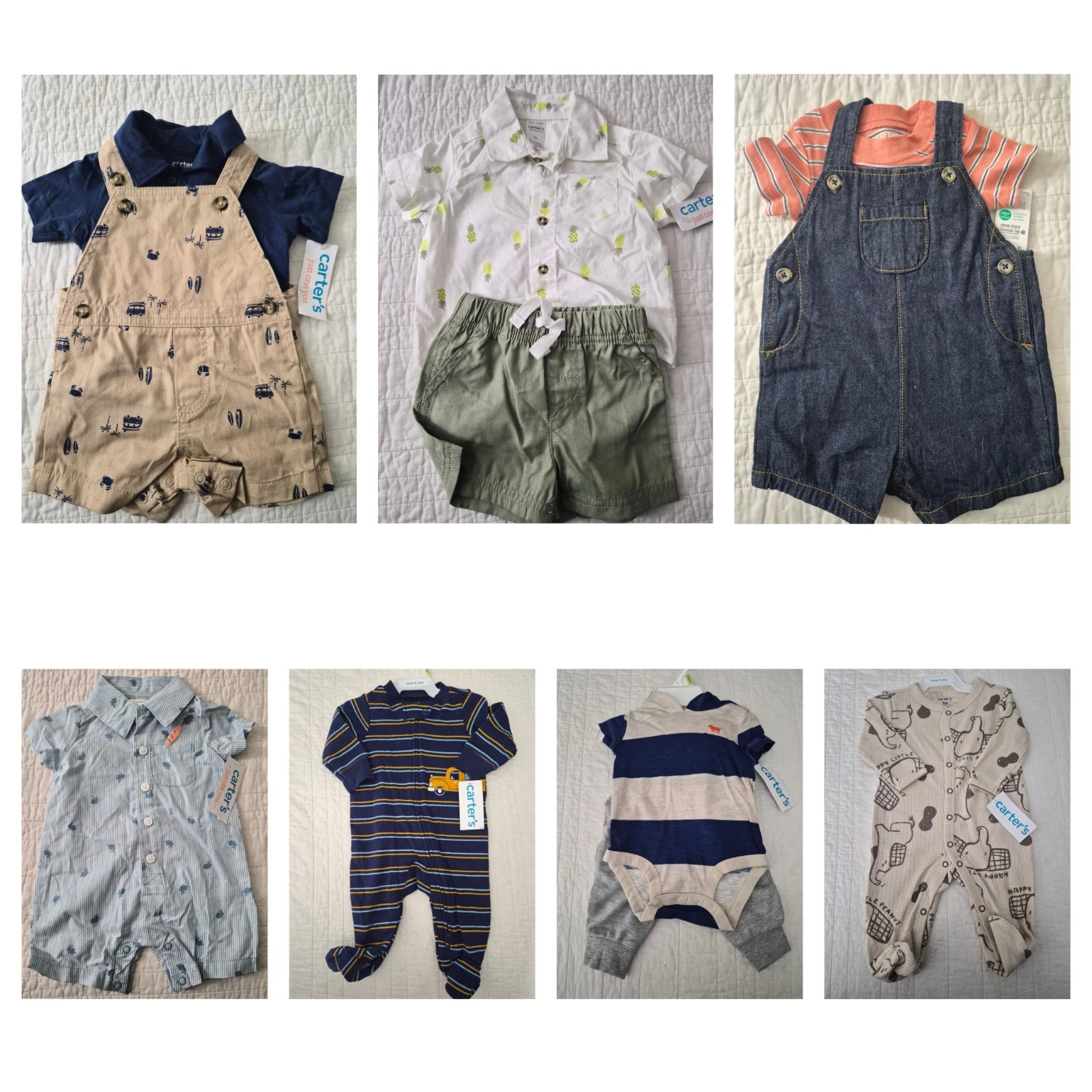 Carter's Lot of 7 Sets Baby Boy 0-3 Months Clothes