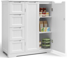 Storage Cabinet, Bathroom Storage Cabinet with 4 Drawers  2 Doors 
