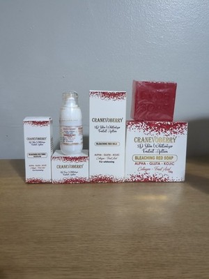 4pc CRANEVOBERRY 5D FACE Whitenizer Cream, Face & Body Soap & Body Lotion, Serum