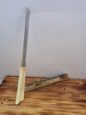 Quikut Vintage Double Edge Bread Knife Off White Handle