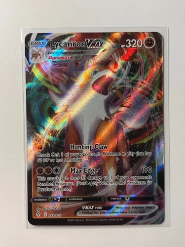 Pokemon Lycanroc VMAX 092/203 Evolving Skies Ultra Rare Holo Card Fighting Type