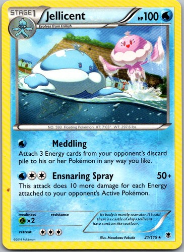 Jellicent 21/119 Rare Phantom Forces Pokemon Near Mint
