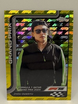 2025 Topps Chrome F1 #144 Zhou Guanyu Qatar Grand Prix Logofractor /75 Refractor