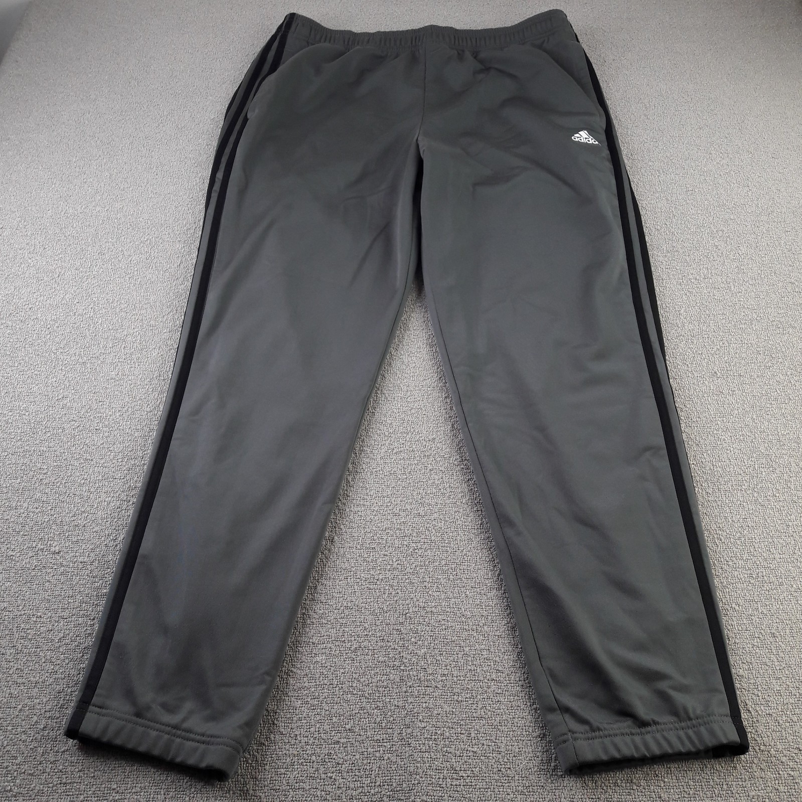 Pantalones de chándal Adidas para hombre XL gris negro para correr gimnasio entrenamiento correr deportes