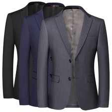 Blazer New Men's Fashion Business Tinta unita Stile britannico