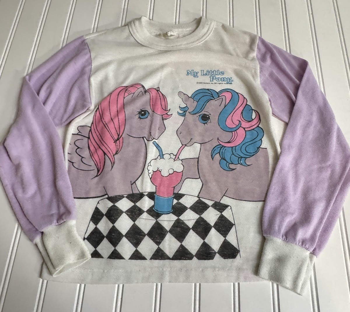 Felpa donna girocollo multicolore My Little Pony vintage anni '80