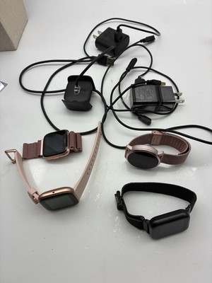 Fitbit Versa 2 Smart Watch 40mm Gold Pink Band Fitness Tracker Lot Android IOS
