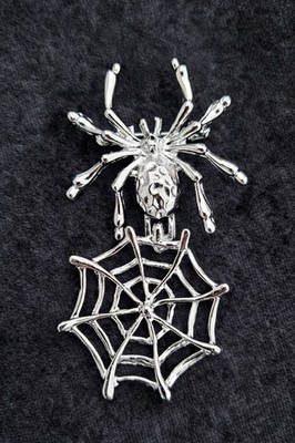 Spinne & Netz Brosche silberfarben Vintage inspiriert Schmuck Goth Steampunk Geschenk