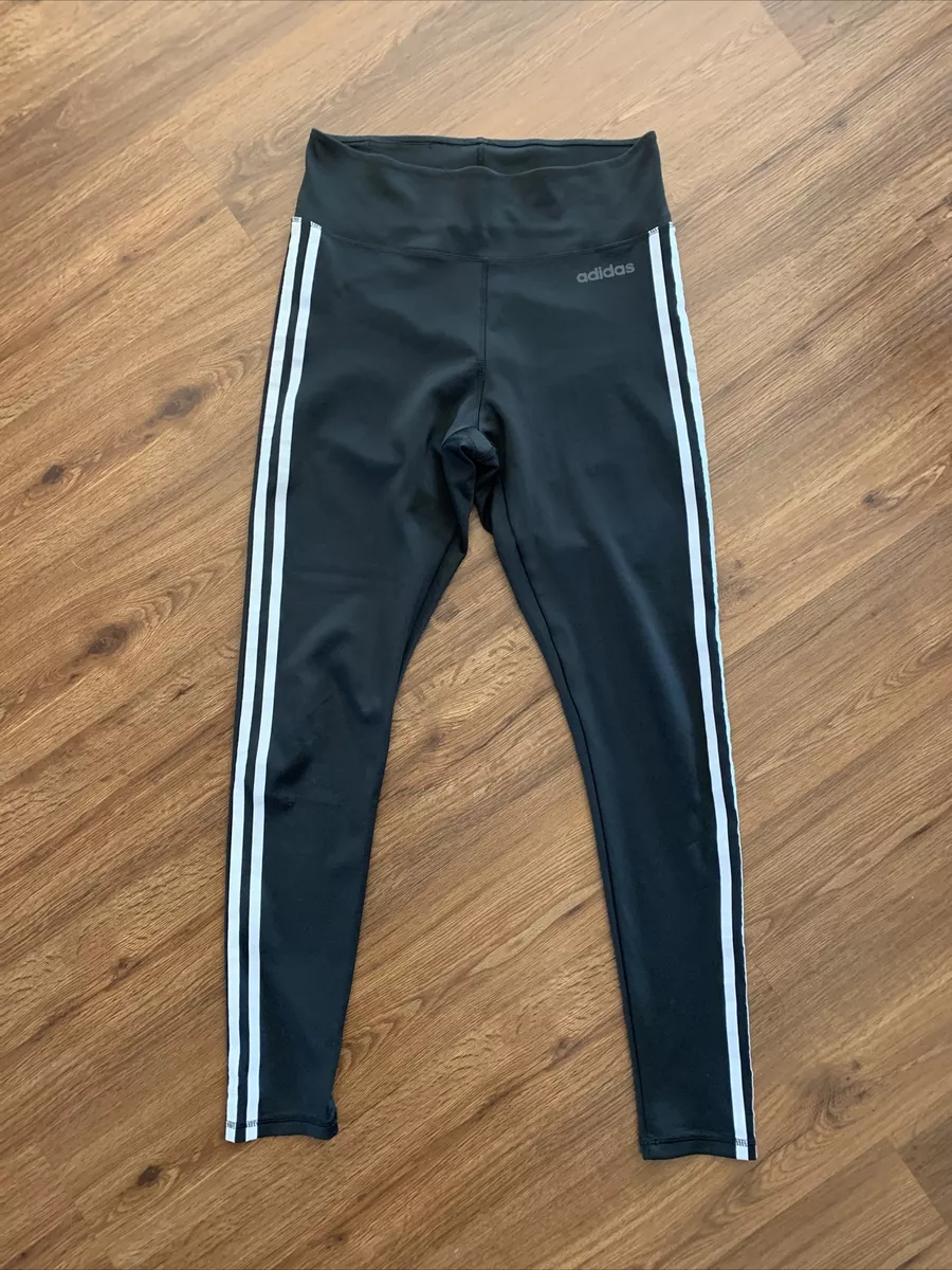 womens adidas climalite leggings size m black full length running fitness  euc