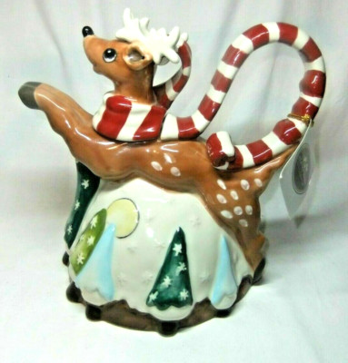 Heather Goldminc Weihnachten Teekanne Rudolph Rentier Blue Sky Ontario Kanada
