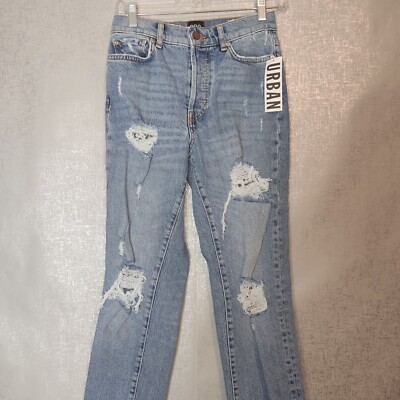 BDG Urban Outfitters Denim Medi Stretch High Rise Slim Straight Jean Sz 25 