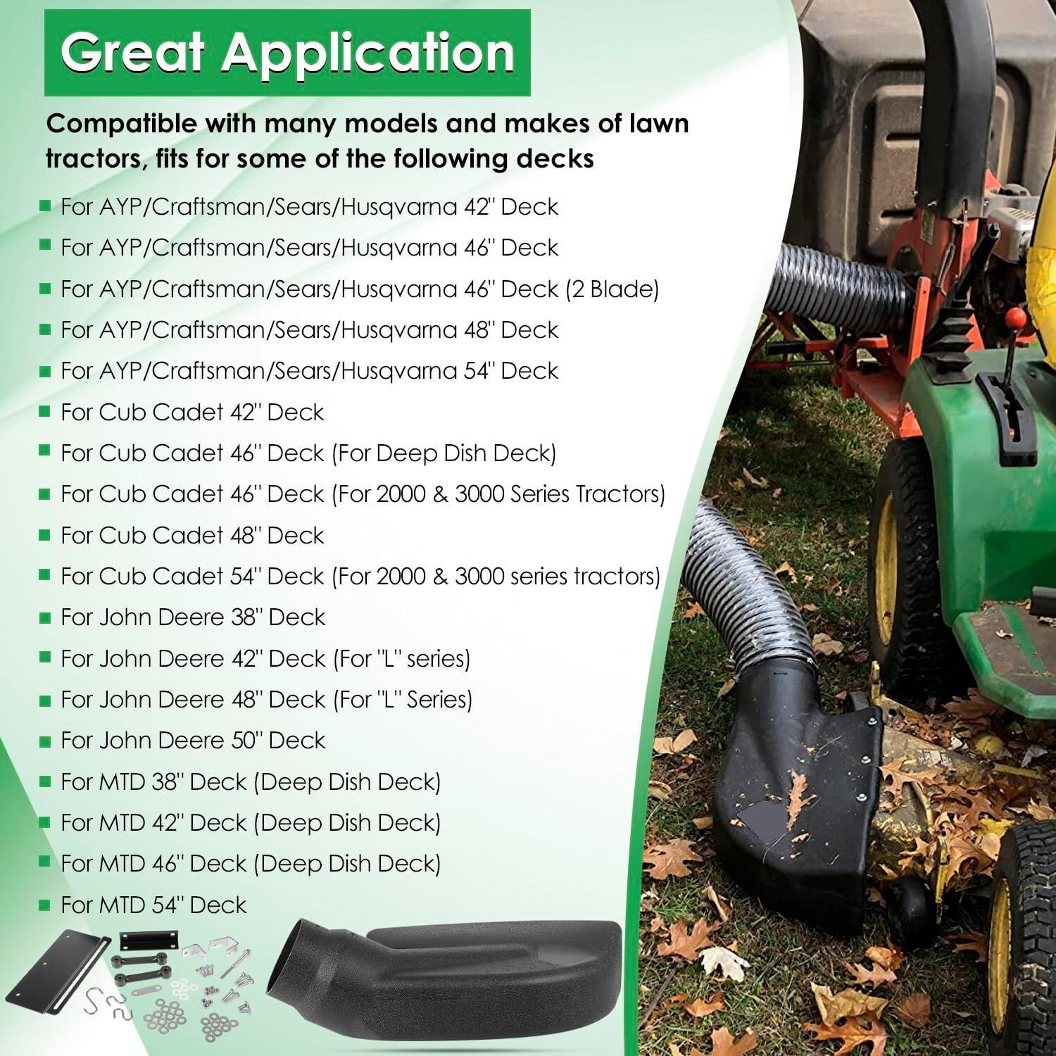 62468 Lawn Vacuum Deck Adapter Kit for AgriFab MowNVac Leaf Vacuum 62468 Lawn Vacuum Deck Adapter Kit for AgriFab MowNVac Leaf Vacuum