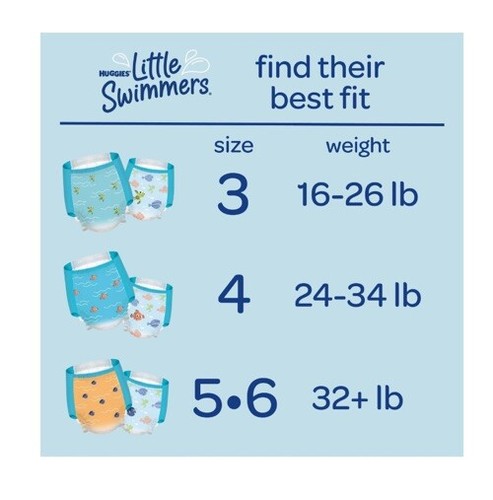 Huggies Little Swimmers Disposable Swim Diapers, SIZE 4 (24-34 Lbs) 18 Ct. - Picture 2 of 8