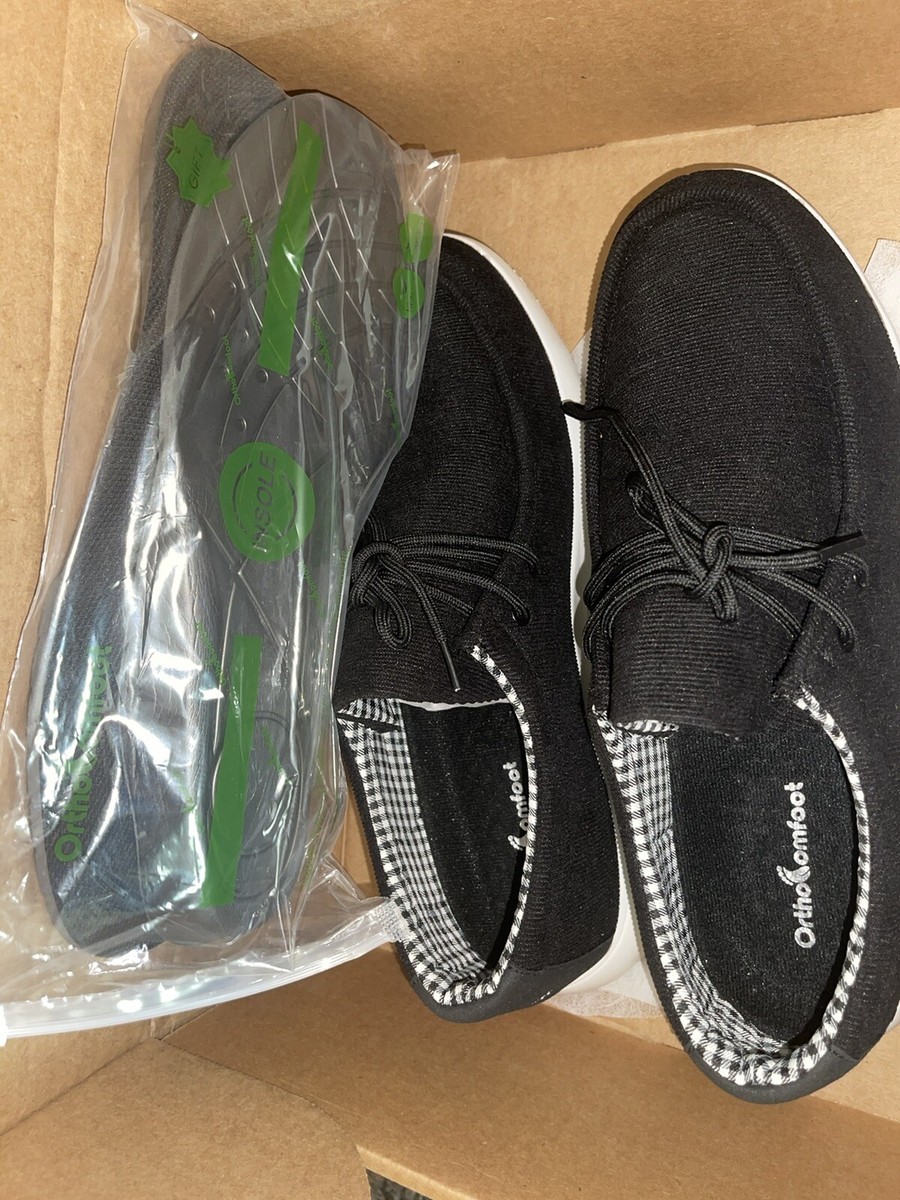 OrthoComfoot Slip On Loafers Mens EUR 48 US 14 Black Arch  display picture 1