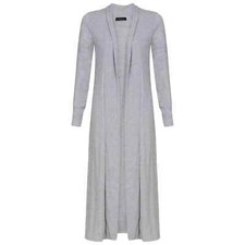 WOMANS MAXI LONG LENGTH BOYFRIEND CARDIGAN COLLARED TOP LONG FULL SLEEVE FLOATY