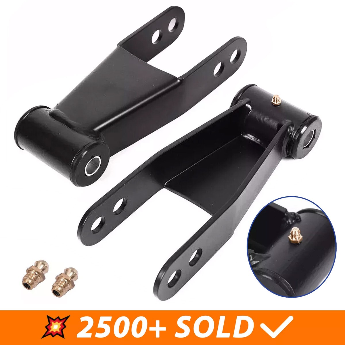 Lower Parts Kit 2" Rear Lowering Shackles Kit For 1988-2018 Chevy Silverado & GMC Sierra 1500 Rear Lowering Shackle Kit - Foto 12